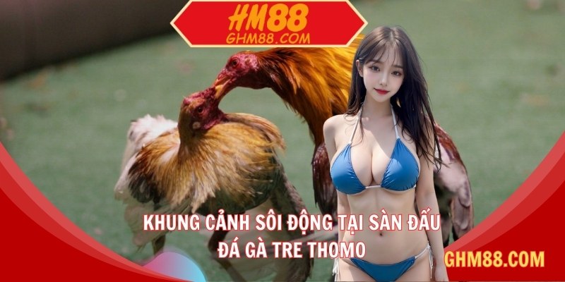 Khung cảnh sôi động tại sàn đấu đá gà tre Thomo
